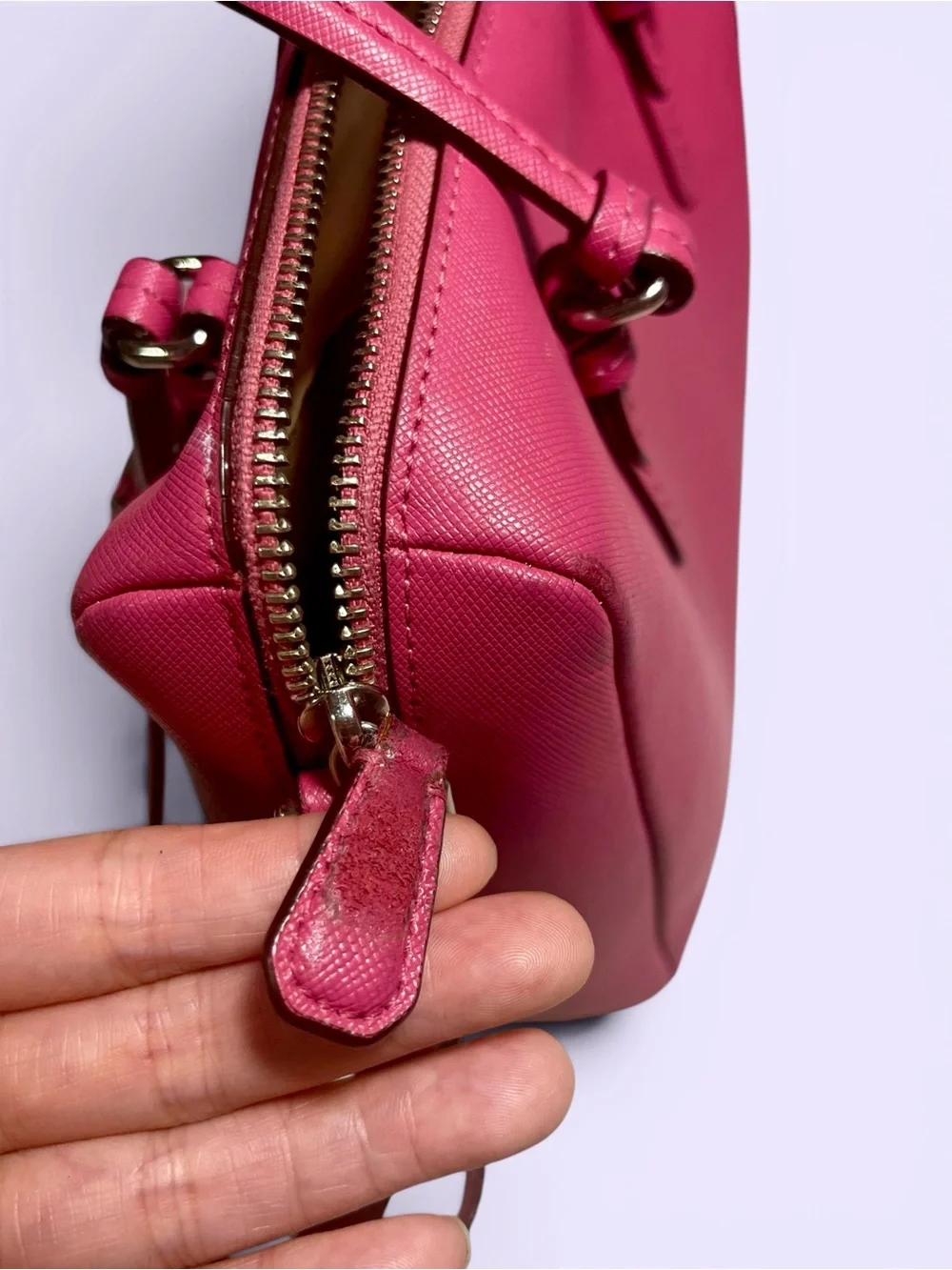 COACH Hot Pink Leather Satchel with Crossbody Strap